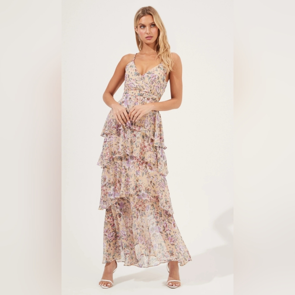 NWOT ASTR | Rosana Floral Tiered Ruffle Maxi Dress